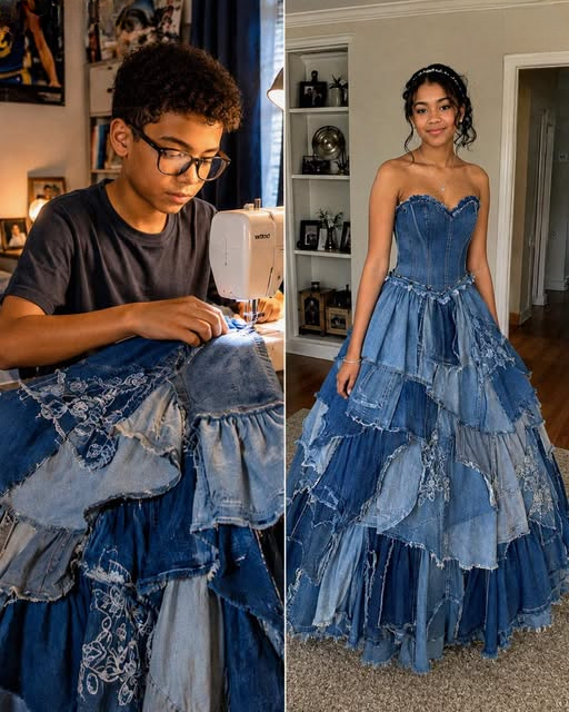 My Stepmother Mocked the Prom Dress My Brother Made From Our Late Mom’s Jeans — But What Happened at the Dance Left Everyone Speechless
