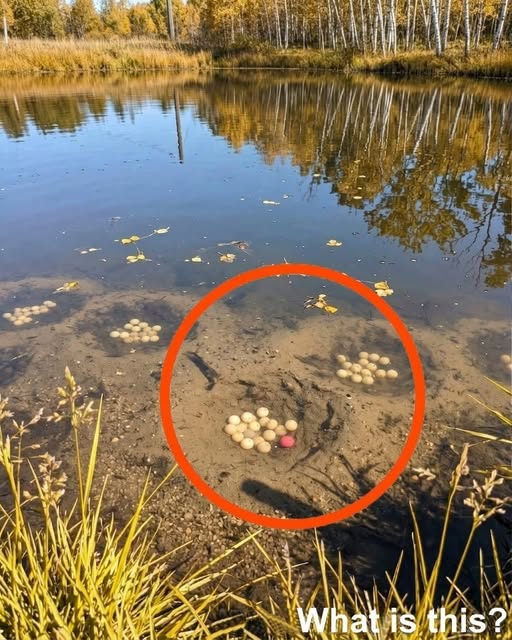 Strange Crater-Like Shapes Appeared in Our Village Lake, Each With What Looks Like Eggs Inside—Here’s What They Might Be