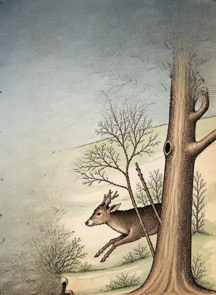 Can You Spot the Hidden Human Face in This Peaceful Winter Forest? Look Beyond the Deer and See If You Can Discover the Clever Optical Illusion