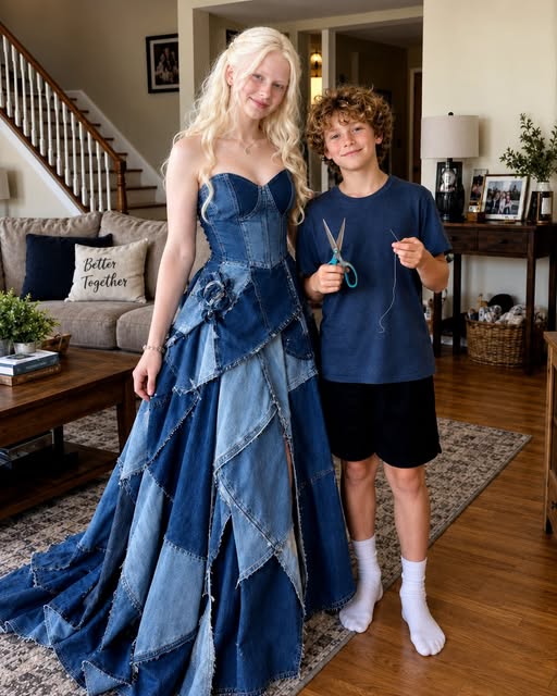 My Brother Made My Prom Dress From Our Mother’s Old Jeans — Then the Principal Recognized My Stepmother